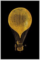 JUNIQE - Poster met kunststof lijst Air Balloon gouden -20x30 /Goud &