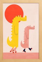 JUNIQE - Poster in houten lijst Roller Crocs -30x45 /Geel & Rood