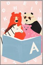 JUNIQE - Poster met kunststof lijst Story Time -60x90 /Kleurrijk