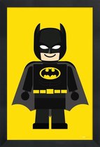 JUNIQE - Poster met houten lijst Batman Toy -13x18 /Geel & Zwart