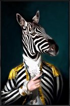 JUNIQE - Poster in kunststof lijst Mister Stripe - Aristocratic Zebra