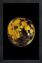 JUNIQE - Poster met houten lijst Lunar gouden -20x30 /Goud & Zwart