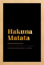 JUNIQE - Poster met houten lijst Hakuna Matata gouden -20x30 /Goud &