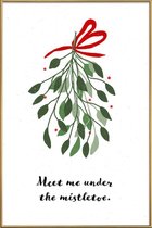 JUNIQE - Poster met kunststof lijst Mistletoe -20x30 /Groen & Rood