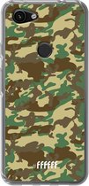 6F hoesje - geschikt voor Google Pixel 3a -  Transparant TPU Case - Jungle Camouflage #ffffff