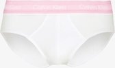 Calvin Klein Pro Stretch Hip Brief | Maat L | Wit met roze tailleband | Heren Slip | Mannen Ondergoed