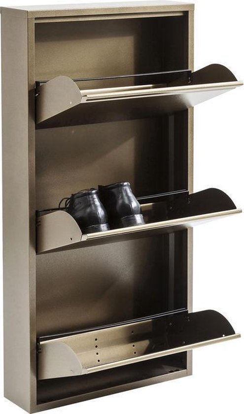 Kare Design Staande schoenenkast Brons met 3 vakken