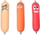 Hotdog fidget toy 3 stuks + Inclusief tiktokstickers - Stress verlagende Fidget Toy- Globbles TikTok trend/Hit – Speelgoed - Verschillende kleuren - Pop it - Sticky Balls
