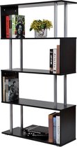 Nancy's Monroe Boekenkast - Roomdivider - Staande Kast - 4 Compartimenten - Zwart - MFC