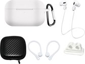 6-in-1 Accessory Bescherming Set Geschikt Voor Apple Airpods Pro Draadloze Oordopjes Oplaadcase - Earpods Siliconen Bescherm Hoesje Soft Case Cover Earhookds Anti Lost Strap - Met