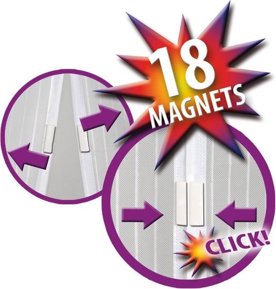 Screentastic - Magnetische hordeur - Lamellenhor voor deuren - 266 x 99 cm - Venteo