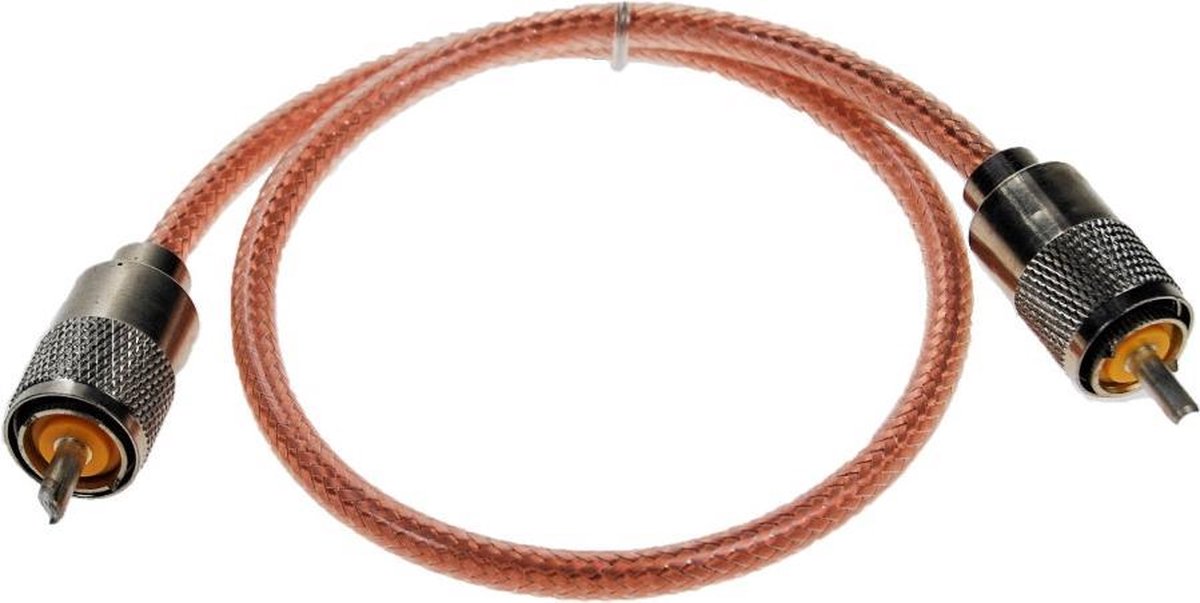 K-PO® PL-PL RG8 transparant kabel 40 CM - PL-259 connectors - CB Radio
