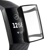Strap-it Fitbit Charge 3 / 4 TPU case - zwart - hoesje - beschermhoes - protector - bescherming