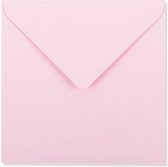 Baby roze vierkante enveloppen 13 x 13 cm 100 stuks