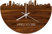 Skyline Klok Apeldoorn Palissander hout - Ø 40 cm - Woondecoratie - Wand decoratie woonkamer - WoodWideCities