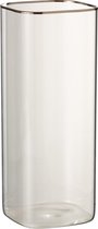 J-Line Vaas Tula Glas Transparant/Zilver Small