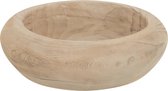 J-Line Schaal Rond Paulownia Hout White Wash Small