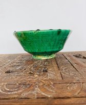 Tamegroute kom | fruitschaal | Marokkaanse Aardewerk Groen | Diameter 21