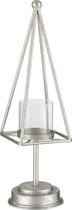 J-Line Theelichthouder Pyramide Ijzer Zilver Large