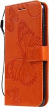 Apple iPhone 11 Pro Max Hoesje - Mobigear - Butterfly Serie - Kunstlederen Bookcase - Oranje - Hoesje Geschikt Voor Apple iPhone 11 Pro Max