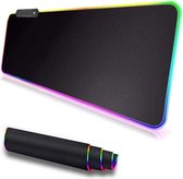 A&K XXL RGB LED Soft Gaming Muismat - LED Verlichting - Waterproof - 80x30 cm - Mousepad - Anti-Slip - Toetsenbord