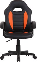 Bureaustoel - Kinderstoel - Gestoffeerd - Fijnste kunstleer - Oranje/zwart