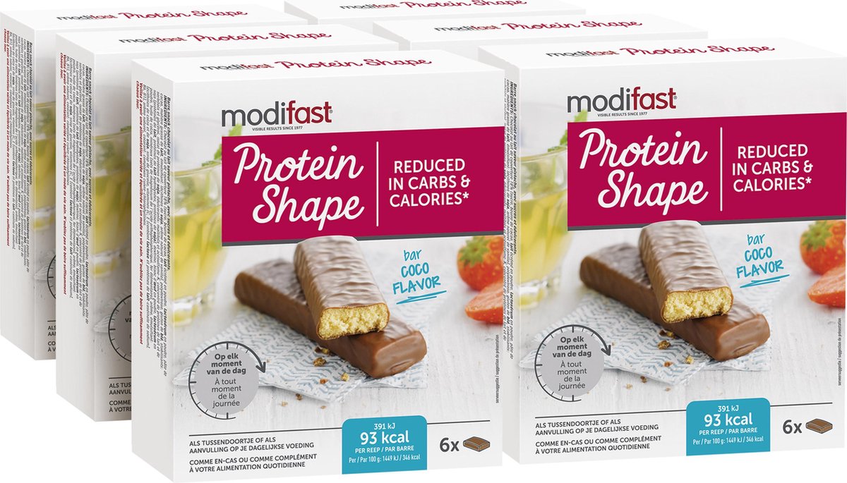 Modifast Protein Shape Reep Cocos - 6 stuks