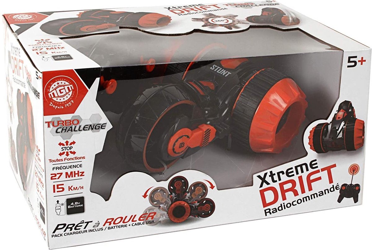 Afbeelding van product MGM  Radiografisch Bestuurde Auto 360° Xtreme Drift - Turbo Challenge