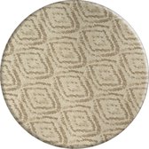 Rond Tafelkleed Gecoat - Ø 160 cm - Grote etnische ruit - Zand