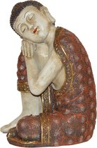 Boeddha beeld slapend gekleurd 35 cm Indisch boeddhabeeld | GerichteKeuze