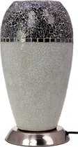 New Dutch - mozaïek glazen lamp - staand - 220 volt - grijs/zilver 27 cm