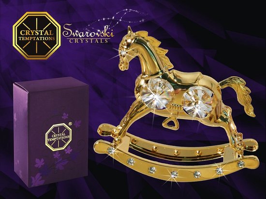 Rocking Horse plaqué or 24 carats avec cristaux Swarovski