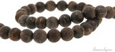 Natuursteen kralen - Bronziet kralen rond mat ca. 8mm 100% natuurlijk Streng ca. 38.5cm