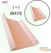 Steff - aankleedkussen met opstaande randen - 70x50 cm - poederroze - 1+1 GRATIS - kwaliteitslabel OEKO-TEX standard 100