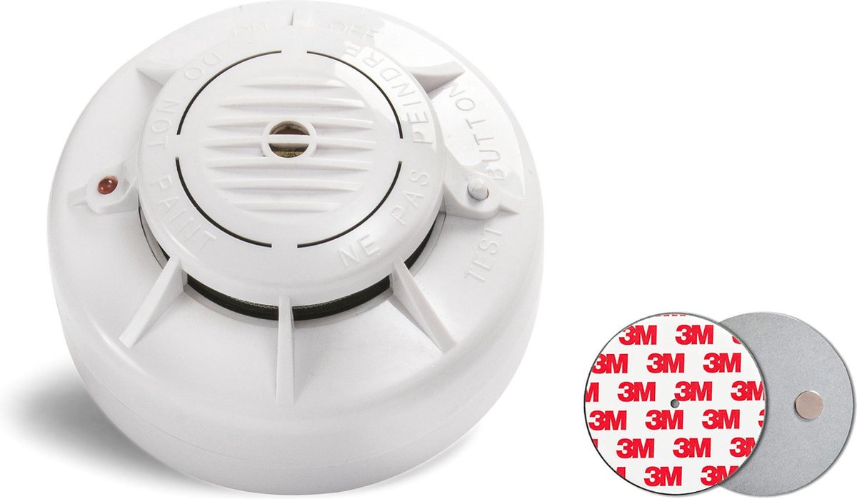 Fito ASD-10Q EN14604 Optische Rookmelder met 3M magneetplakker - Batterij gaat 10 jaar mee - 10 Jaar garantie - Zeer compact model