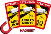 Magneet Dode Hoek Sticker Vrachtwagen - Frankrijk (17 x 25 cm)