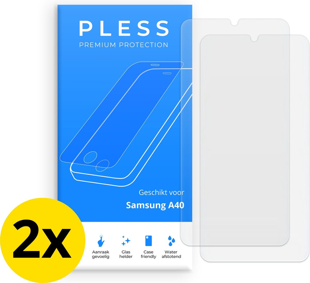 Samsung A40 Screenprotector 2x - Beschermglas Tempered Glass Cover - Pless®