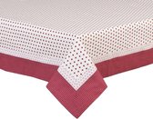 Clayre & Eef - Katoenen tafelkleed - Tafellaken - Stippen en stipjes - Rood - 150 x 150 cm