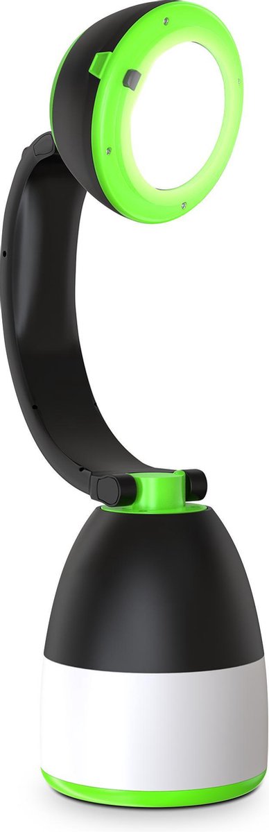 B.K.Licht - LED Kampeerlamp - zaklamp - 3 in 1 Zaklantaarn voor kinderen - tafellamp - tentlamp - opvouwbaar - zwart groen - 140 lumen - IP20 van B.K.Licht — afbeelding 2