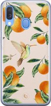 Samsung Galaxy A40 siliconen hoesje - Tropical fruit - Soft Case Telefoonhoesje - Oranje - Natuur