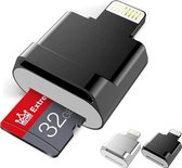 DrPhone C0-1 - Mini Kaartlezer OTG USB Micro SD Adapter - Card Reader TF - Voor iPhone en iPad IOS - Zwart