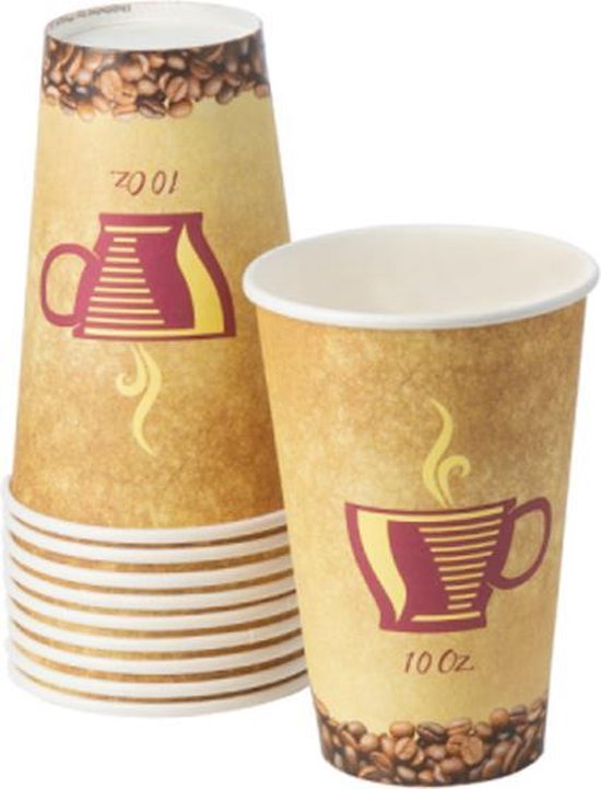 Gobelets en carton 300ml - 100 pièces - Tasses à café - Gobelets