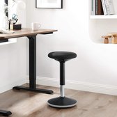 bureaukruk, ergonomische werkkruk, kruk, 360 ° draaistoel, in hoogte verstelbaar 50-65 cm, eenvoudige montage, voor kantoor en studie, zwart OSC04BK