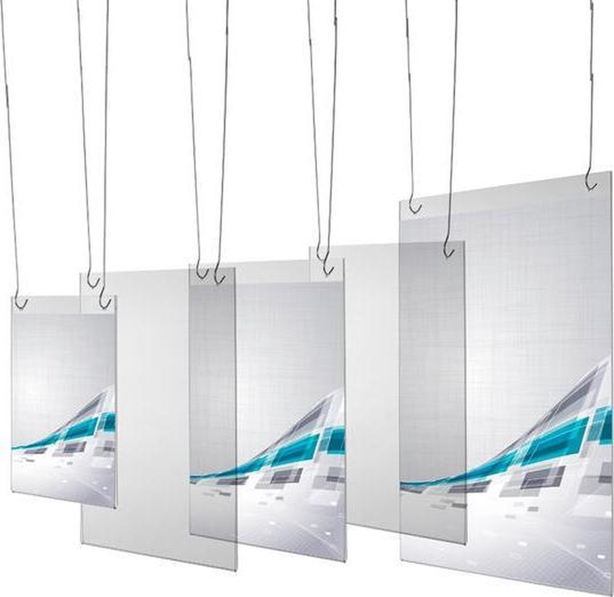 Acrylglasdisplay Basic - Folderhouder hangend - A6 - dwars