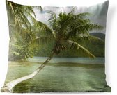 Buitenkussens - Tuin - Palmbomen op het strand van Mo'orea - 50x50 cm