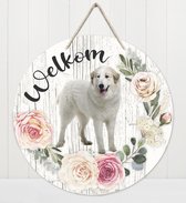 Welkom - Pyrineese Berghond | Muurdecoratie - Bordje Hond