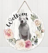 Welkom - Dogo Argentino | Muurdecoratie - Bordje Hond