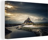 Canvas Schilderij Frankrijk - Wolken - Water - 120x80 cm - Wanddecoratie