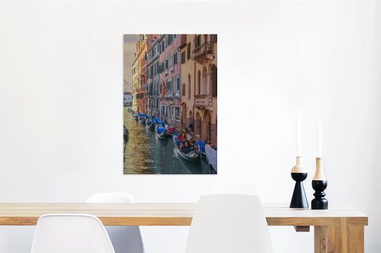 Gondoles à Venise toile 40x60 cm - Tirage photo sur toile (Décoration murale salon / chambre) / Villes sur toile