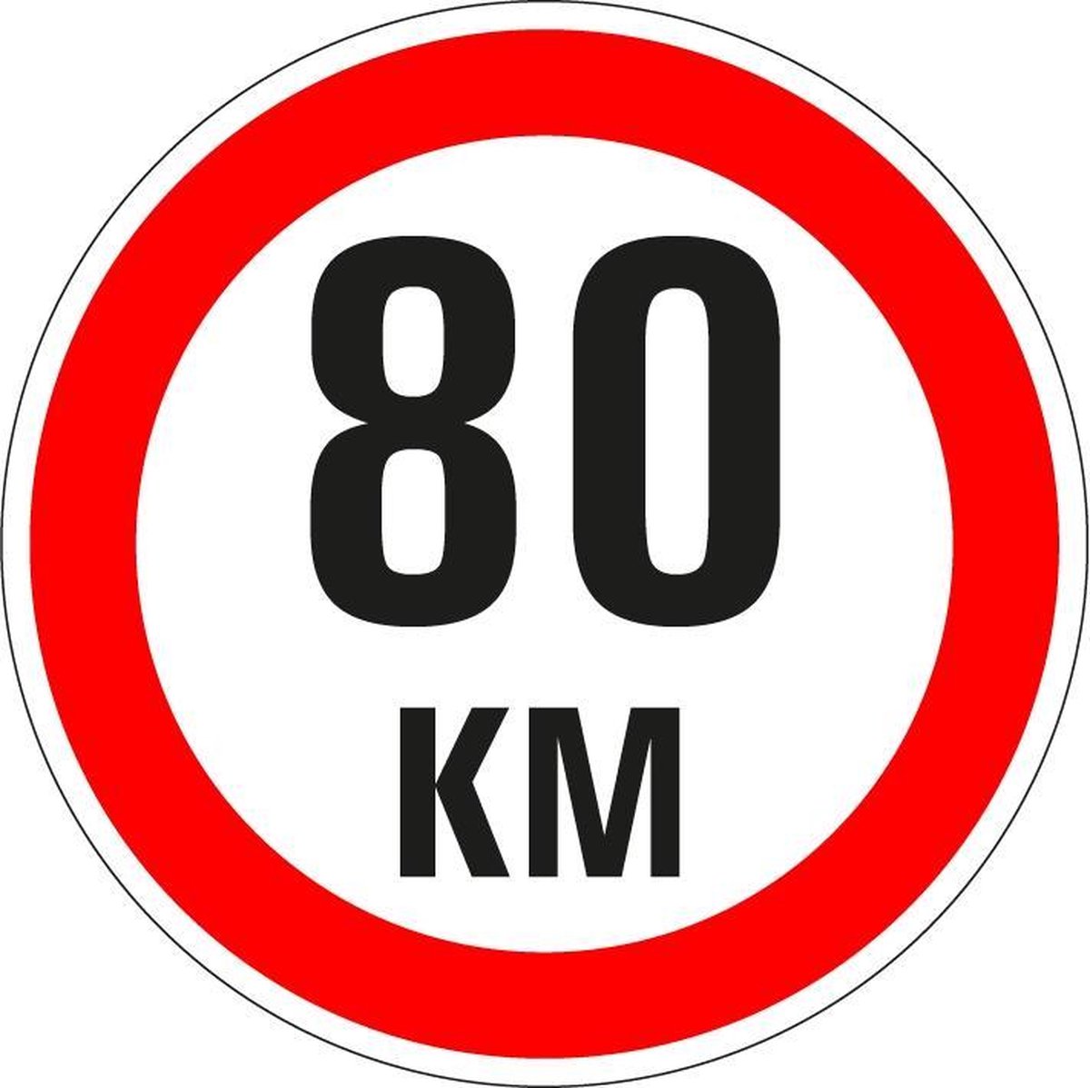 Maximaal 80 km sticker, A1 150 mm